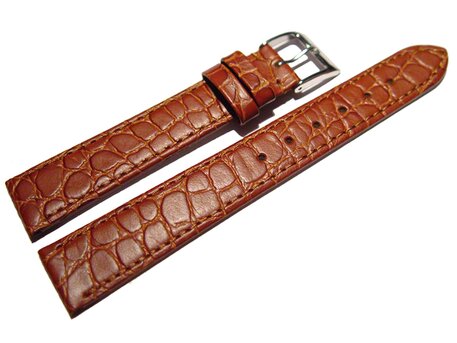 Correa reloj-Cuero auténtico-Modelo Safari-marrón