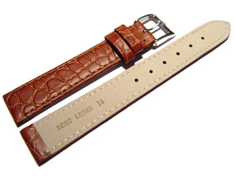 Correa reloj-Cuero auténtico-Modelo Safari-marrón