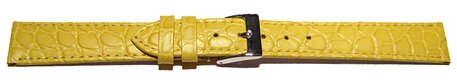 Correa reloj-Cuero auténtico-Modelo Safari-marrón-amarillo