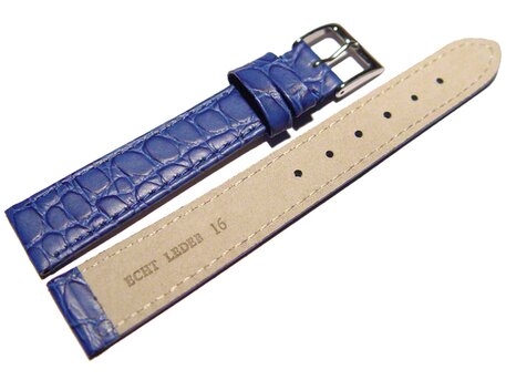 Correa reloj-Cuero auténtico-Modelo Safari-azul