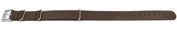 Correa de reloj de cuero genuino Nato marrón oscuro 18mm...